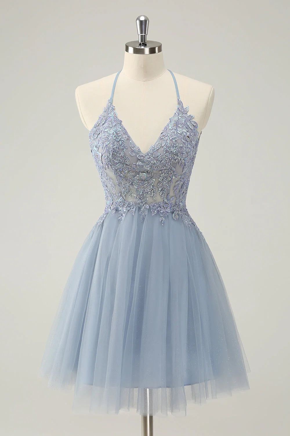 DingJi Wedding Elegant Shining A-line Bareback Stickers Homecoming Dresses